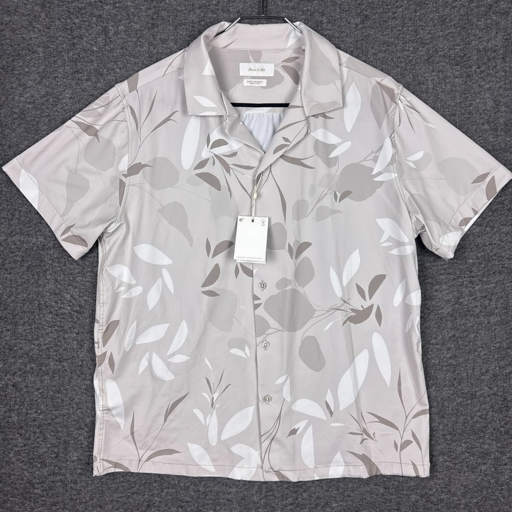 NEW‎ Porter Ash Kinetic Stretch Shirt Mens Large Hawaiian Performance Floral NWT